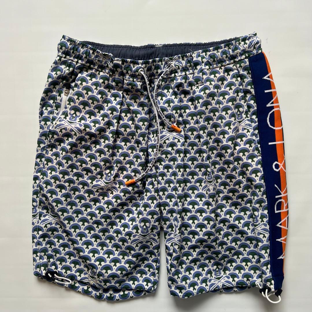 MARK&LONA マークアンドロナ　総柄　ハーフパンツ　ドクロ　46 メンズ