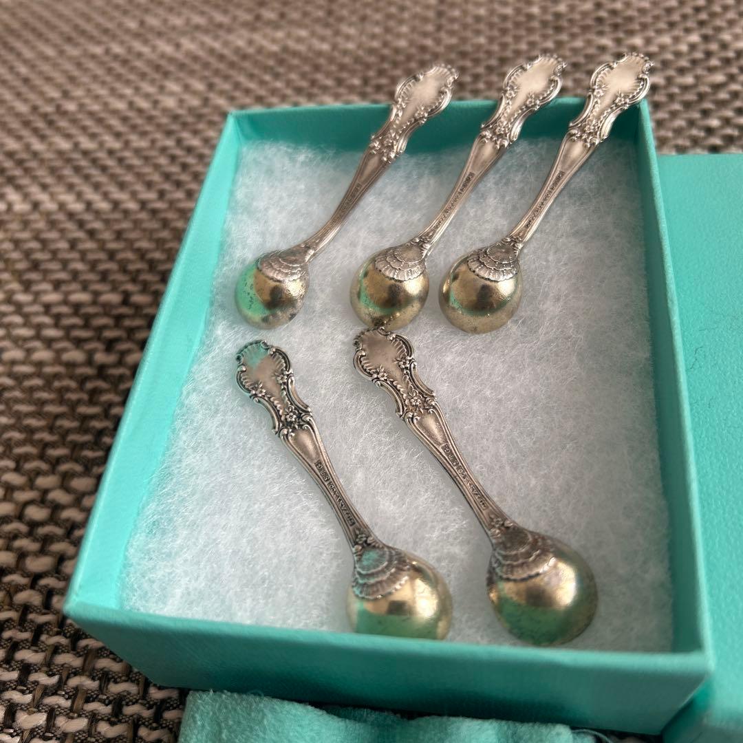 Tiffany & Co. アンティーク　純銀製　ソルトスプーン 5本セット