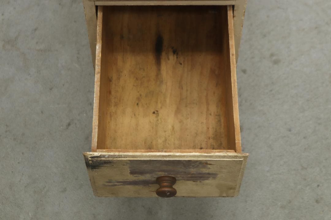 ヴィンテージ パイン材 ペイント ドロワー キャビネット 引き出し 収納 台