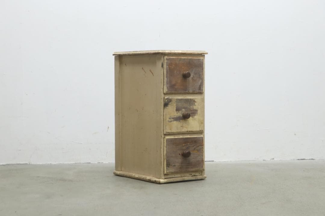 ヴィンテージ パイン材 ペイント ドロワー キャビネット 引き出し 収納 台