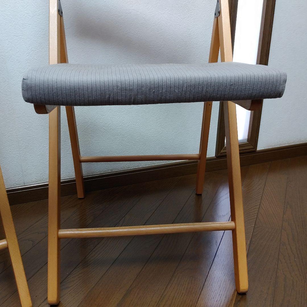 クッション付き　2脚　IKEA　TERJE　FRÖSVI　木製折りたたみチェア