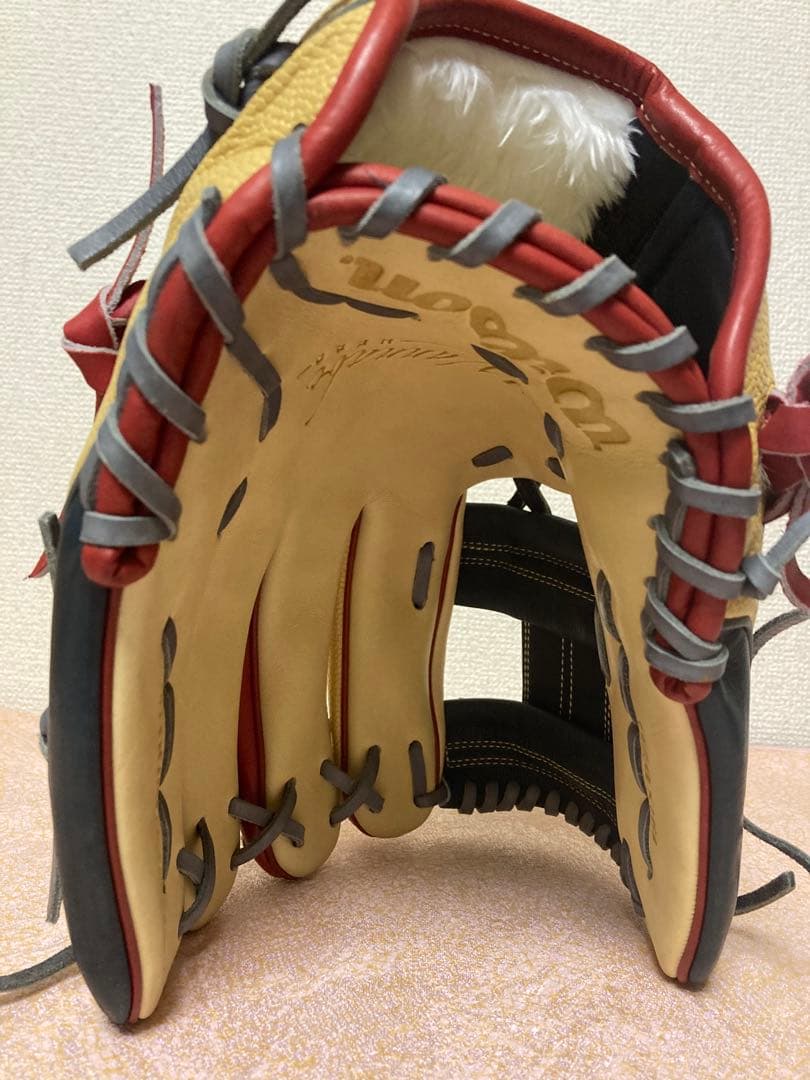 Wilson 軟式グローブ M型 レッド/イエロー/ブルー　87型　未使用