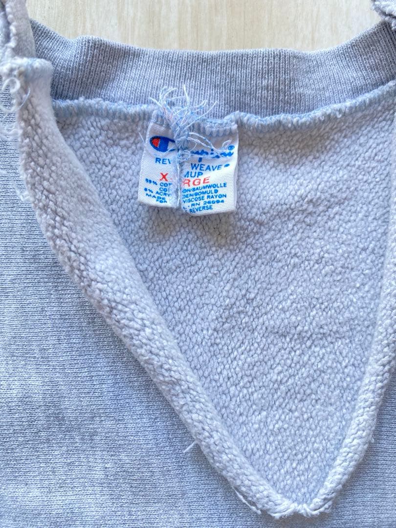 レア 80s リバースウィーブ USA 完全目無し グレー XL カットオフ