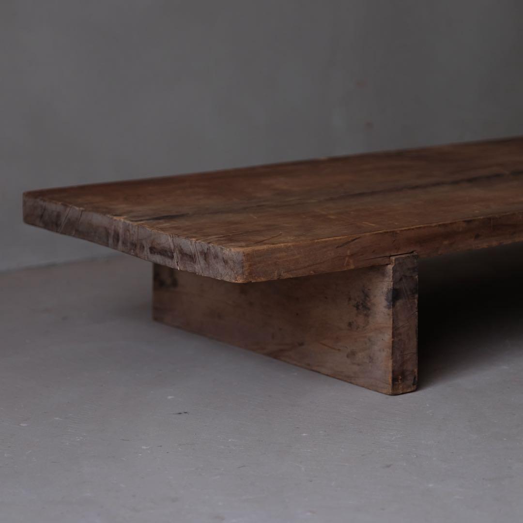 桜材 古い裁ち台　ローテーブル 座卓 文机 サイドボード テレビ台 花台 展示台