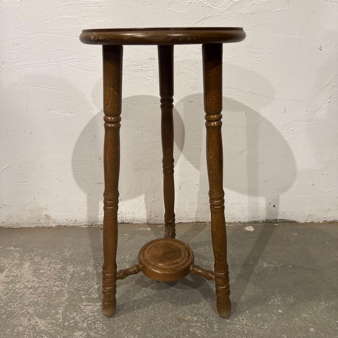 ヴィンテージ　木製サイドテーブル　花台