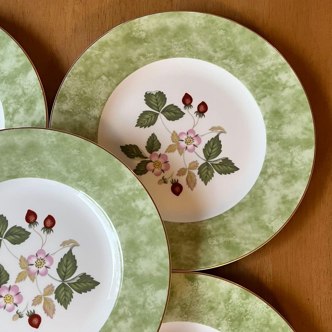 【美品】ウェッジウッド★ワイルドストロベリー★フルリムプレート　5枚