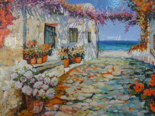 蘭丸★[ピアツェッタ メディテラネア]★絵　海　花　イタリア