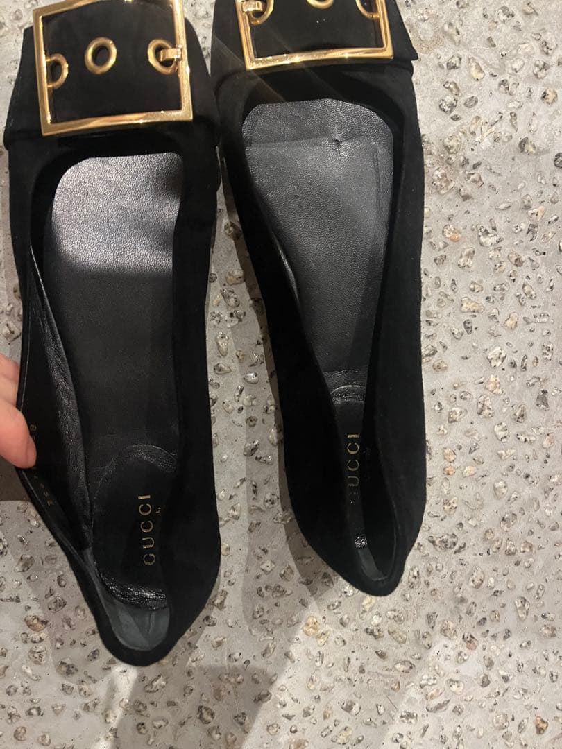専用GUCCI フラットシューズ ブラック スエード　38