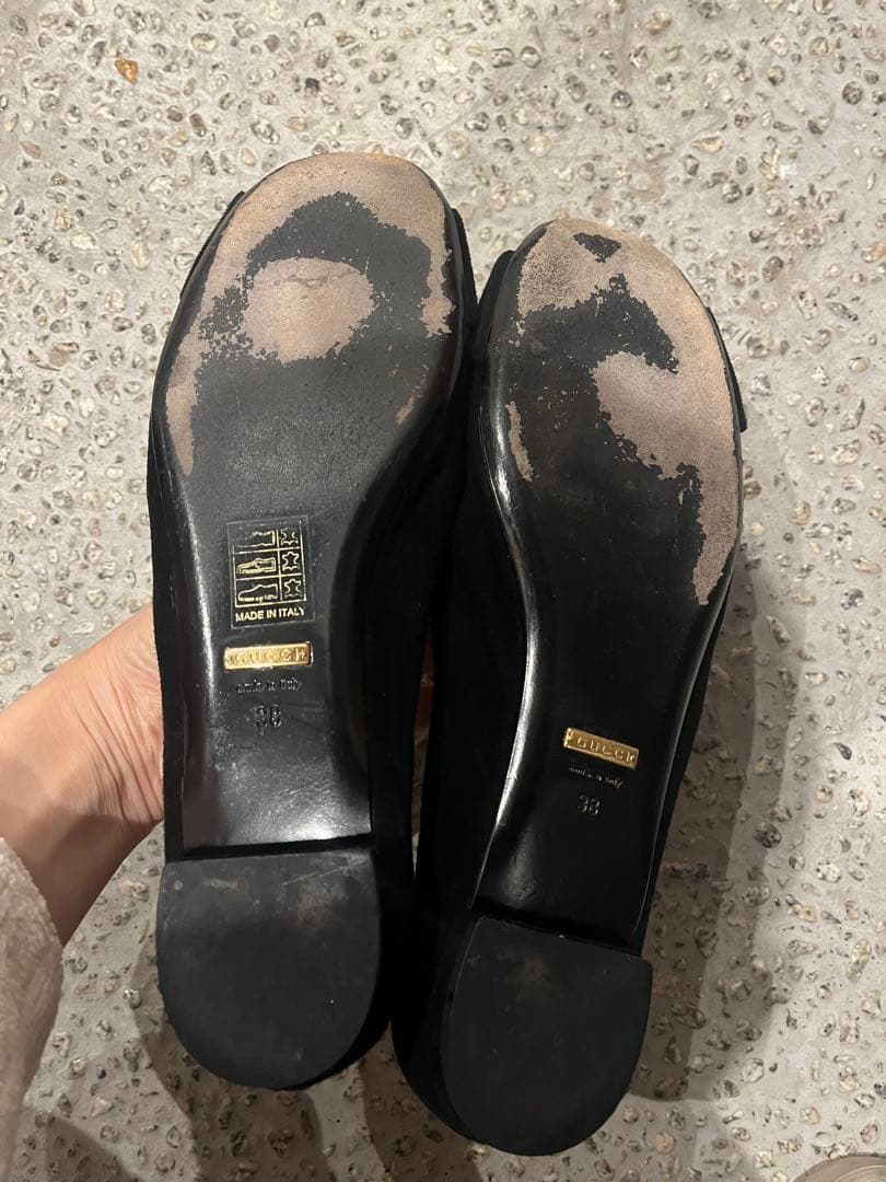 専用GUCCI フラットシューズ ブラック スエード　38