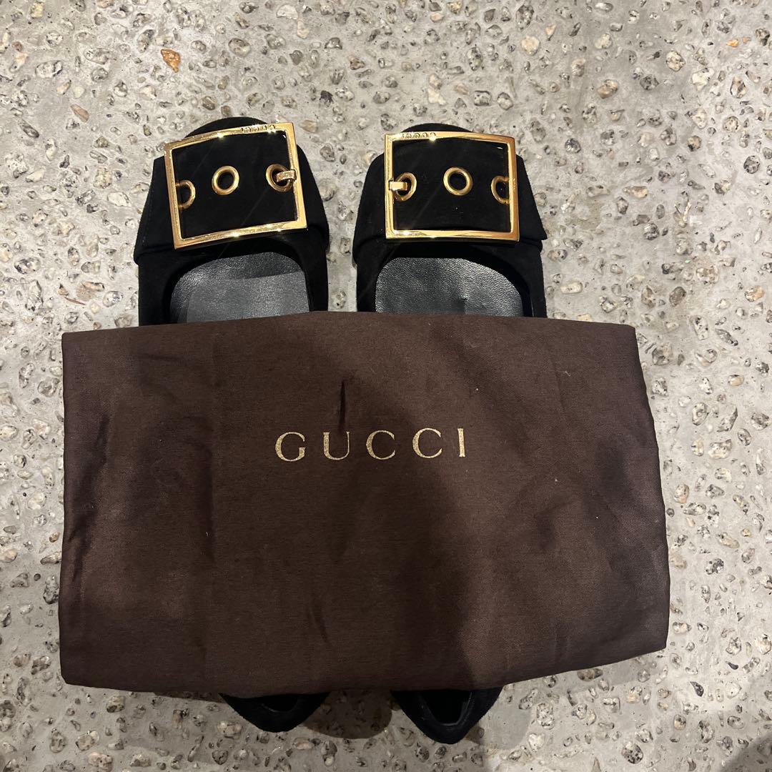 専用GUCCI フラットシューズ ブラック スエード　38