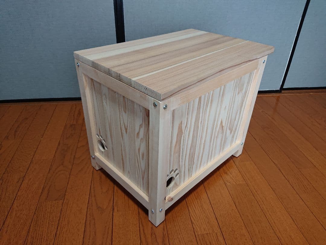 ⑯♥サイドテーブル★キャットハウス★小屋★無垢★ネコ★手作り猫ハウス