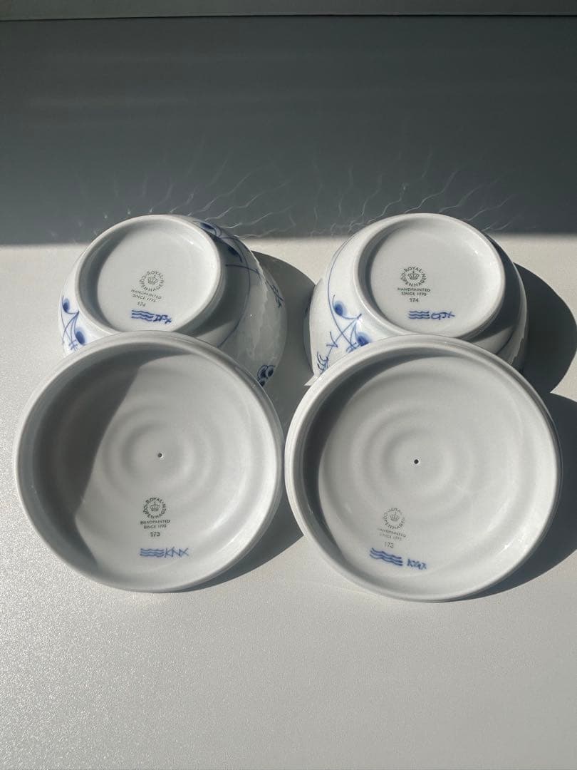 ロイヤルコペンハーゲン ブルーパルメッテ ボウル 174 / フタ 173 ペア