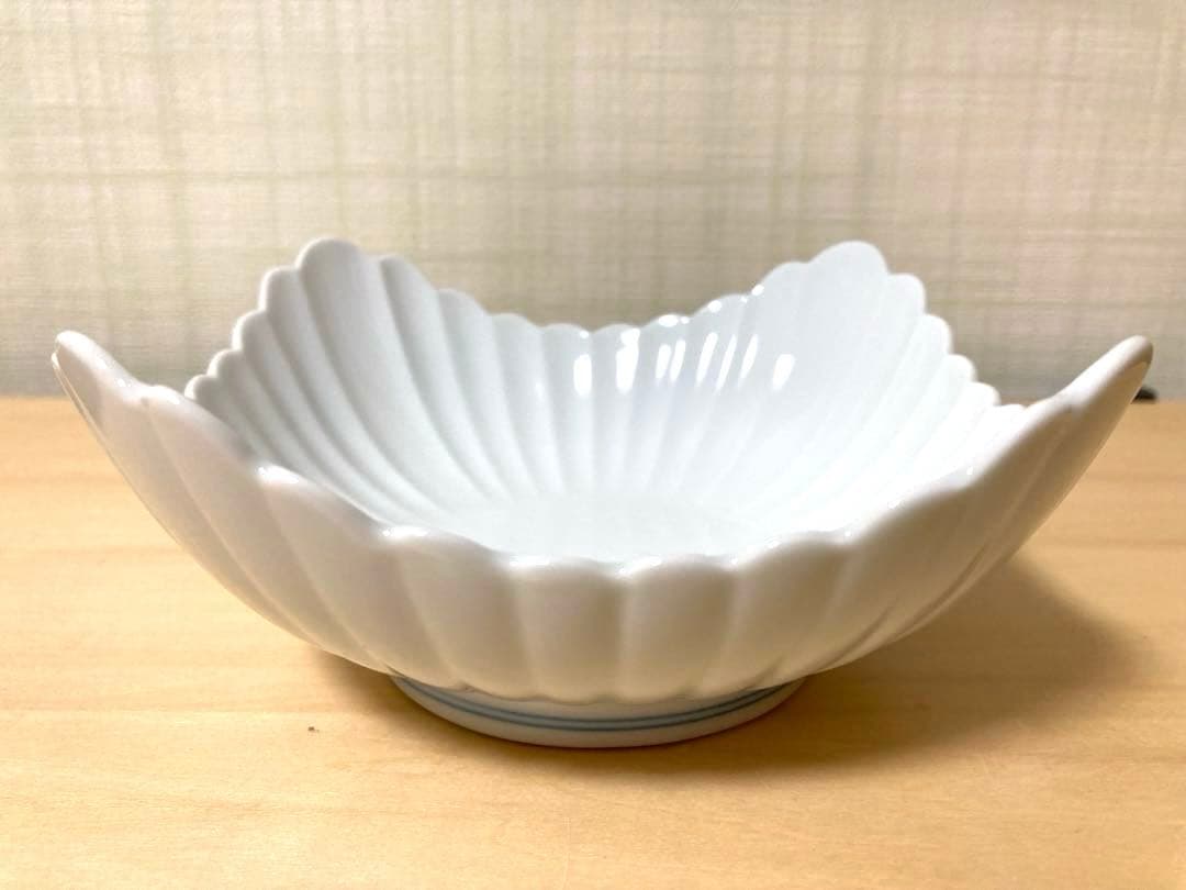 有田焼　白磁　菊割り　角小鉢揃え　小鉢　5客組　其泉　引き出物　【賞美堂】