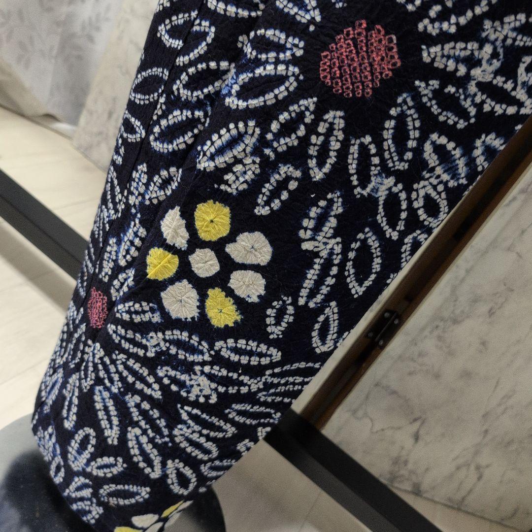 はな様ご購入有松絞り　向日葵の様な柄行 　ひろ衿