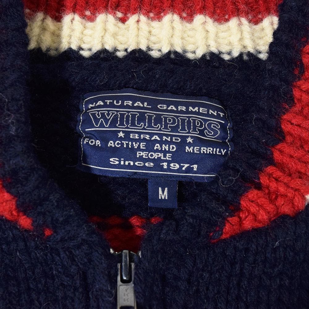 90s 00s WILLPIPS フルデコ スター カウチンニット ブルゾン