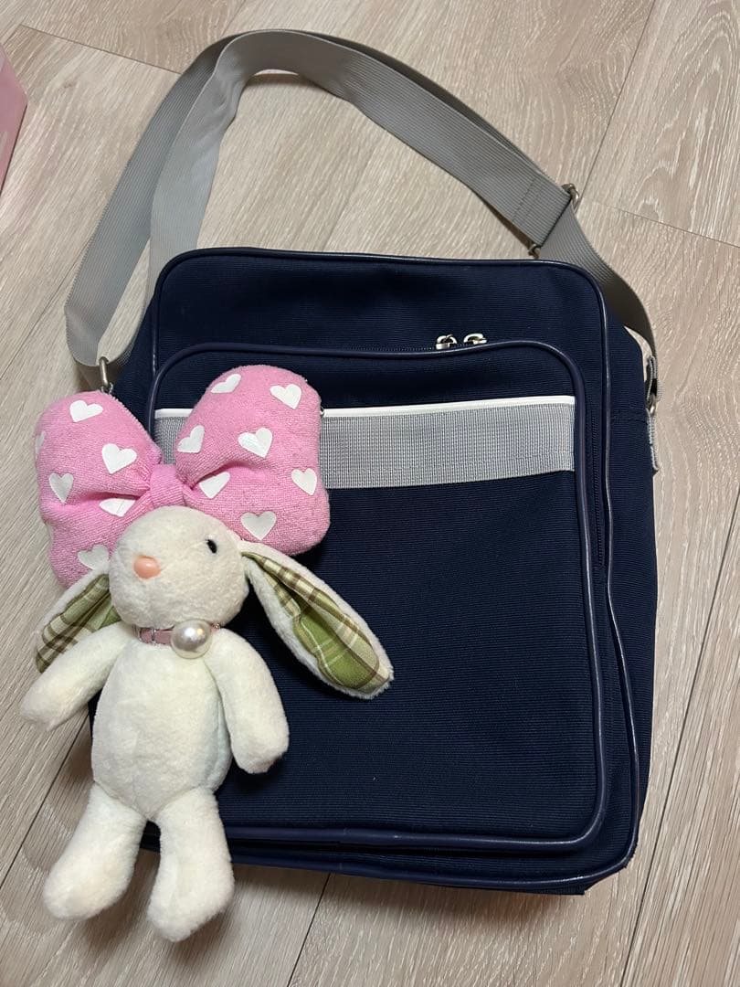 ワッペ ワールドペガサス 紺 ショルダースクバセット(リボン付き取り外し可能)