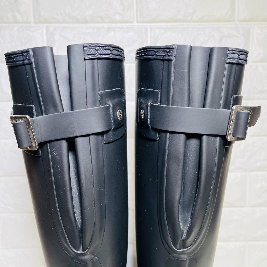 【極美品】HUNTER レインロングブーツ ブラック UK6 25cm 長靴