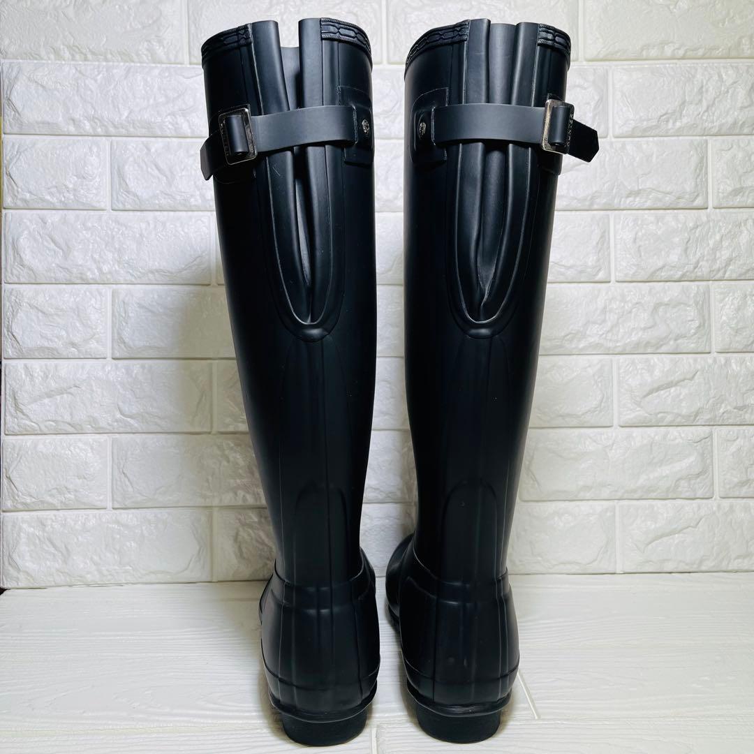 【極美品】HUNTER レインロングブーツ ブラック UK6 25cm 長靴