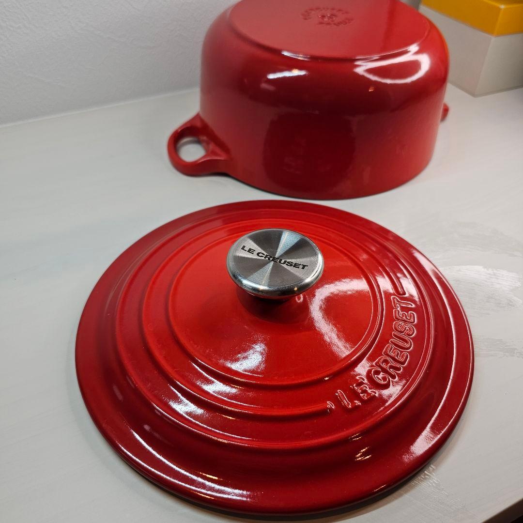 ル・クルーゼ レッド LE CREUSET 20cm シルバーツマミ