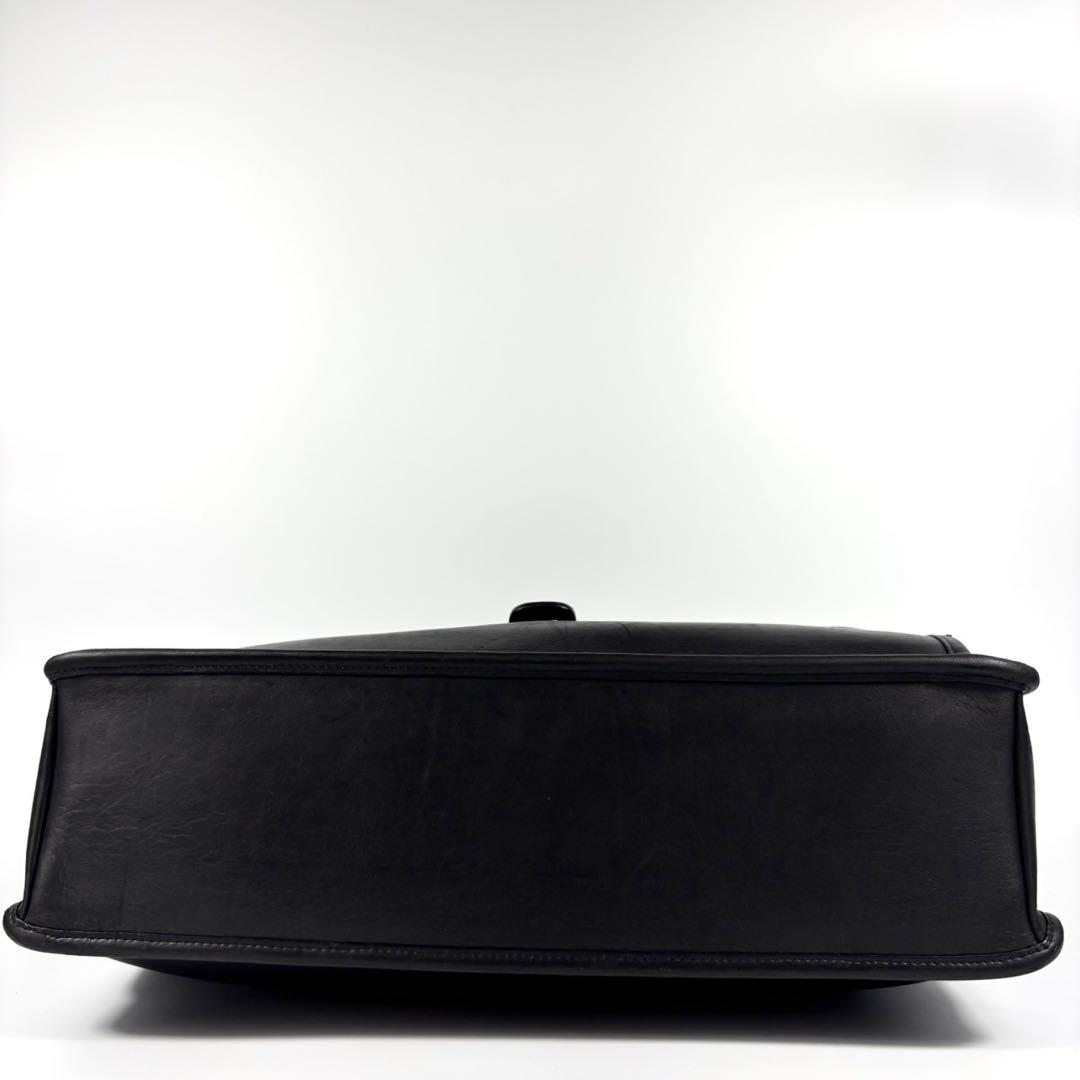 ✨美品✨コーチ ビジネスバッグ A4可 斜め掛け レザー シルバー金具 ブラック