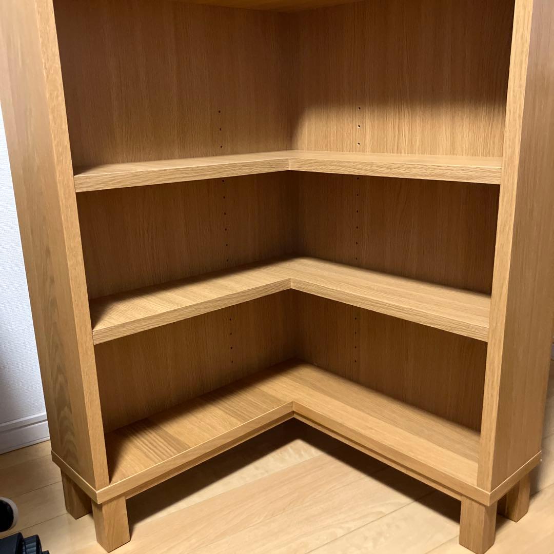 廃盤　無地良品 コーナー型本棚 7段