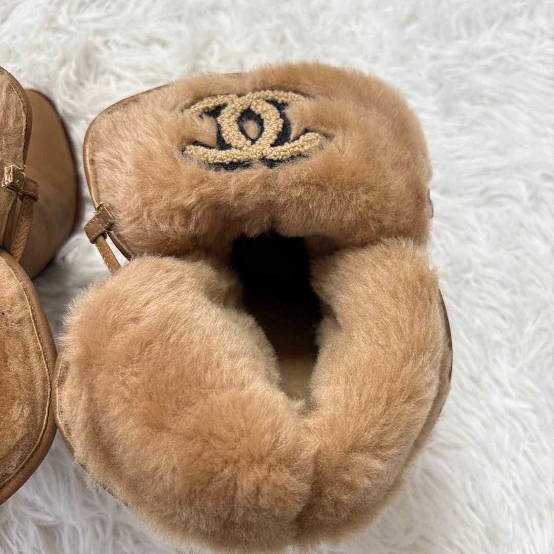 CHANEL シャネル ムートンブーツ 37 ココマーク ファー イタリア製
