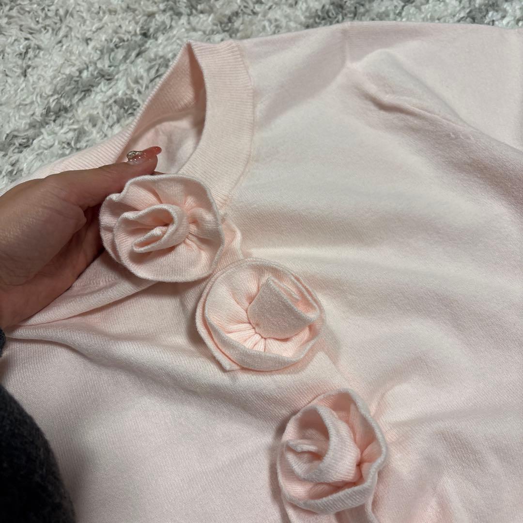 treatürselfニットカーディガン　ピンク