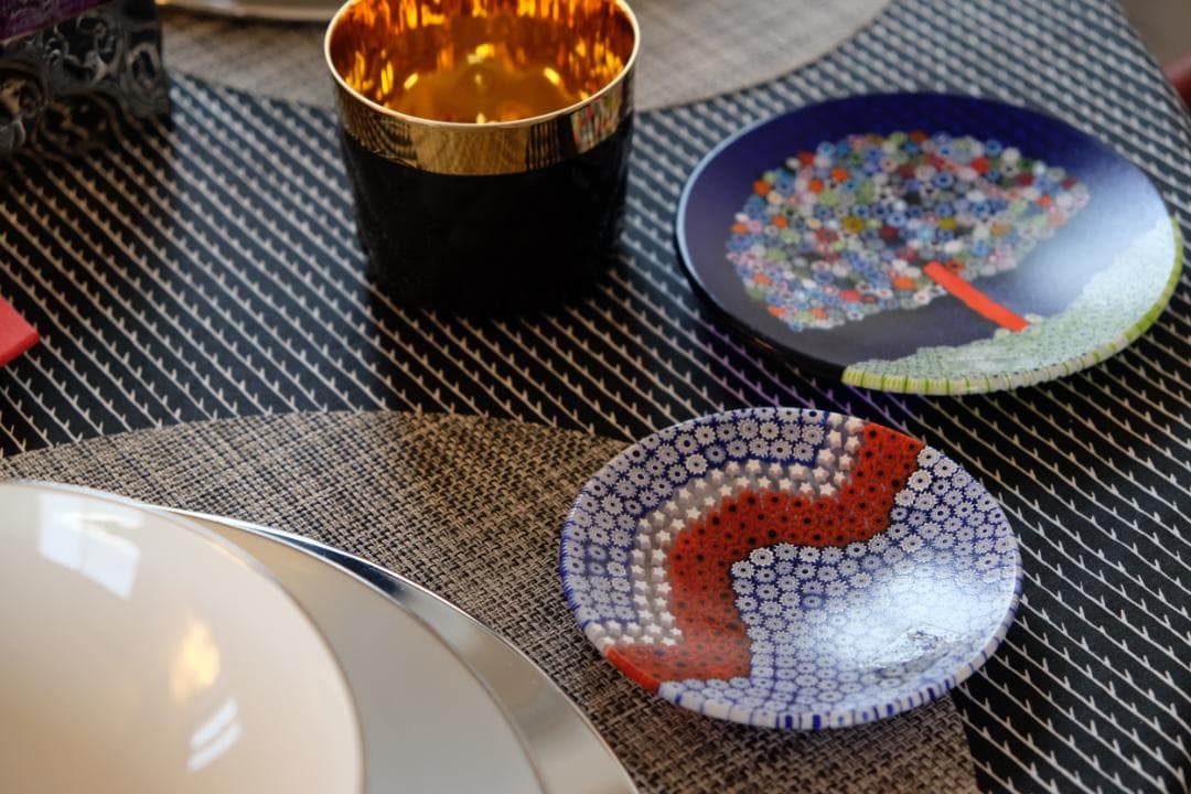 ベネチアンガラス ミルフィオリ プレート/検索/エルコーレモレッティ/江波冨士子