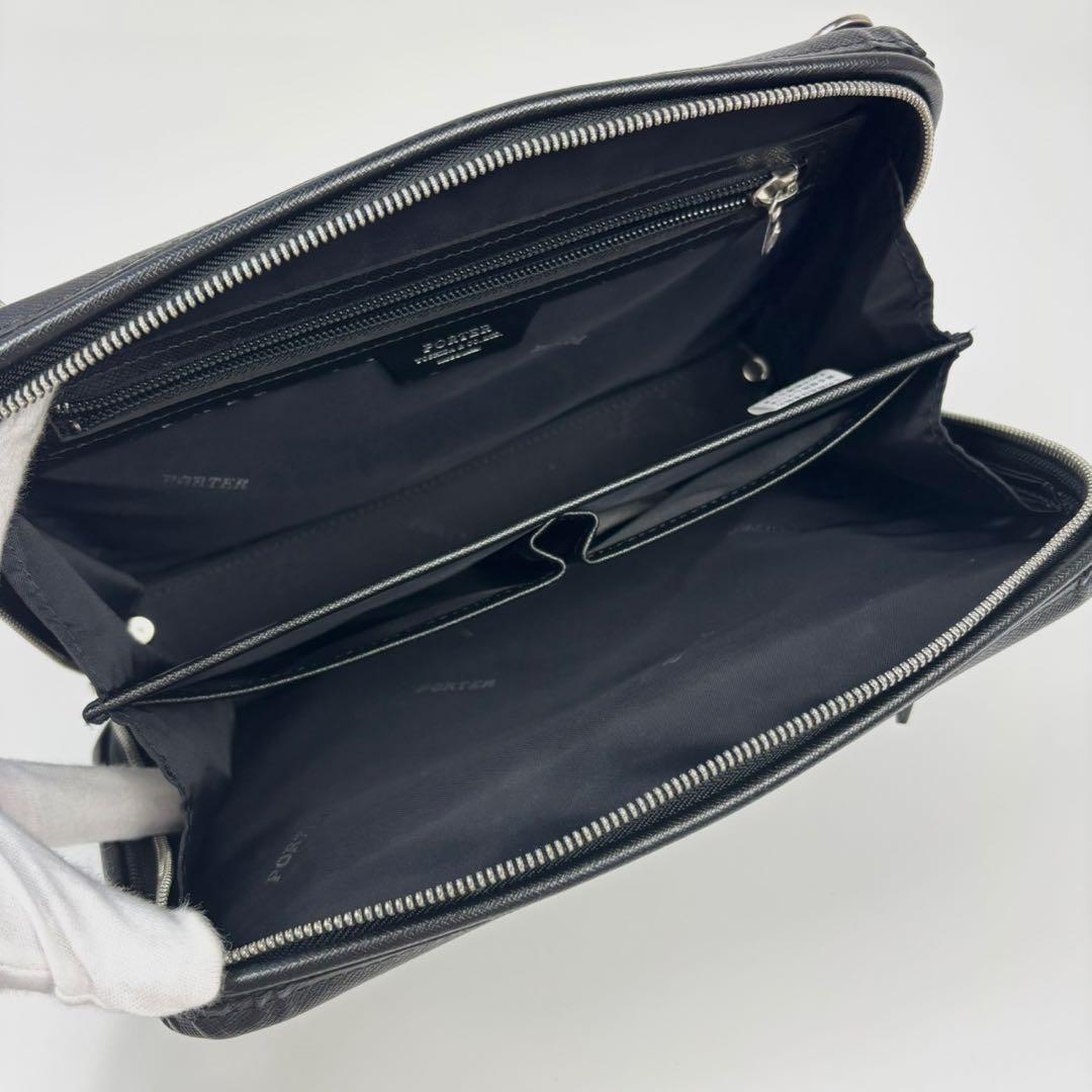 PORTER AVENUE ショルダーバッグ レザー シボ革 2way 黒