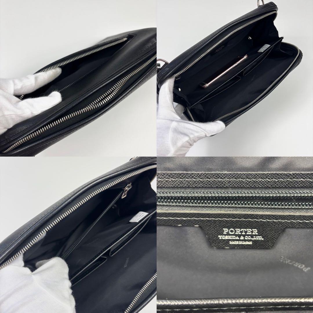 PORTER AVENUE ショルダーバッグ レザー シボ革 2way 黒