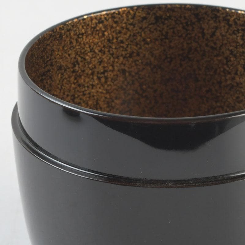 茶道具　黒漆　内金梨子地　棗　時代箱付　V　9665