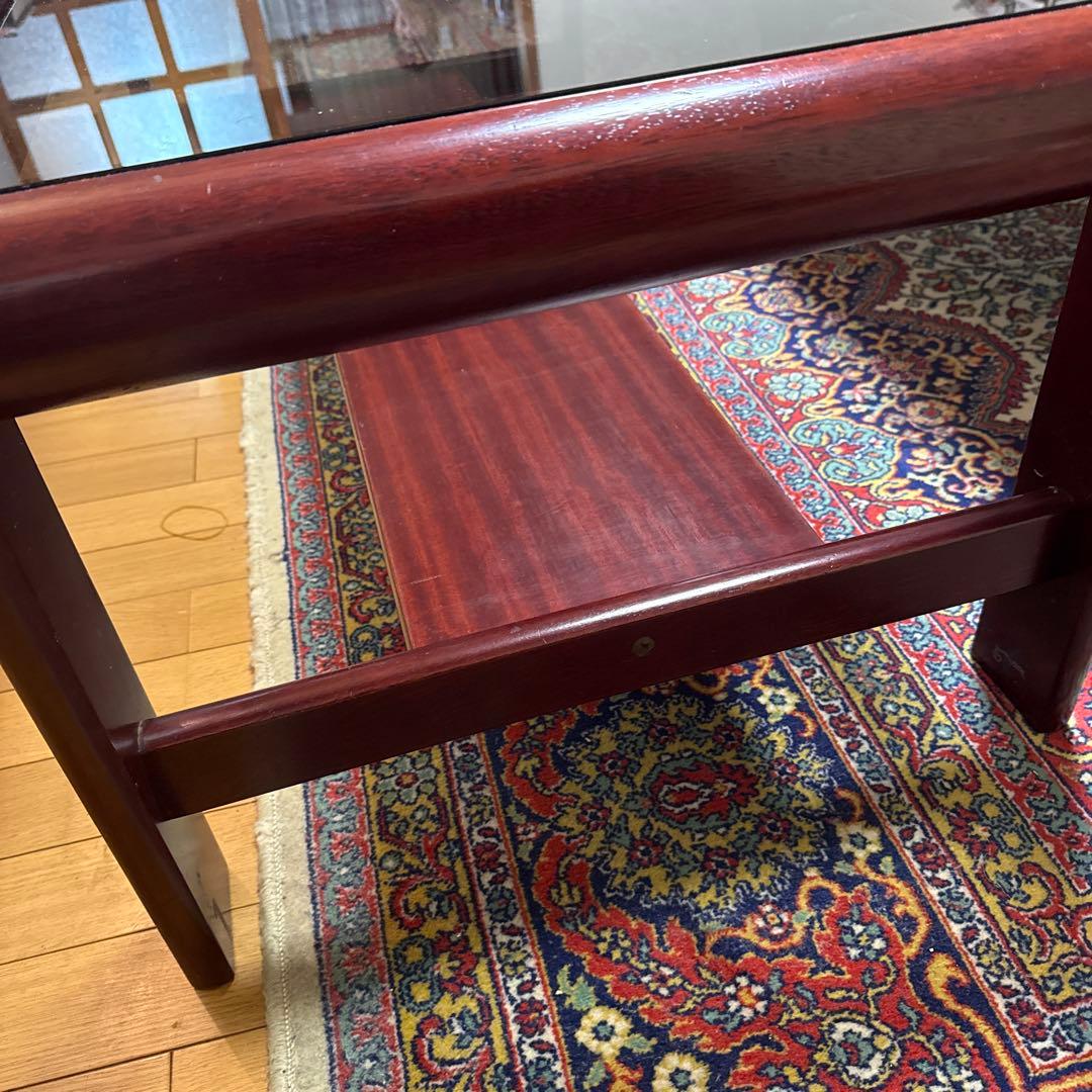 【土曜日のみ対応可】ガラス天板付き木製座卓