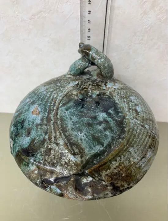 中国漢緑釉鹤文陶器　骨董　発掘品　古美術コレクション唐物　アンティーク江戸青磁