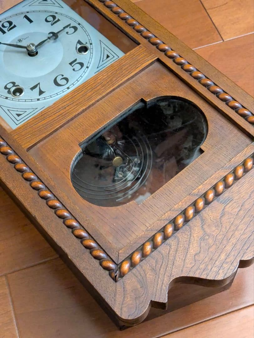 アンティーク掛時計　古時計　レトロ時計　振り子時計　ゼンマイ時計