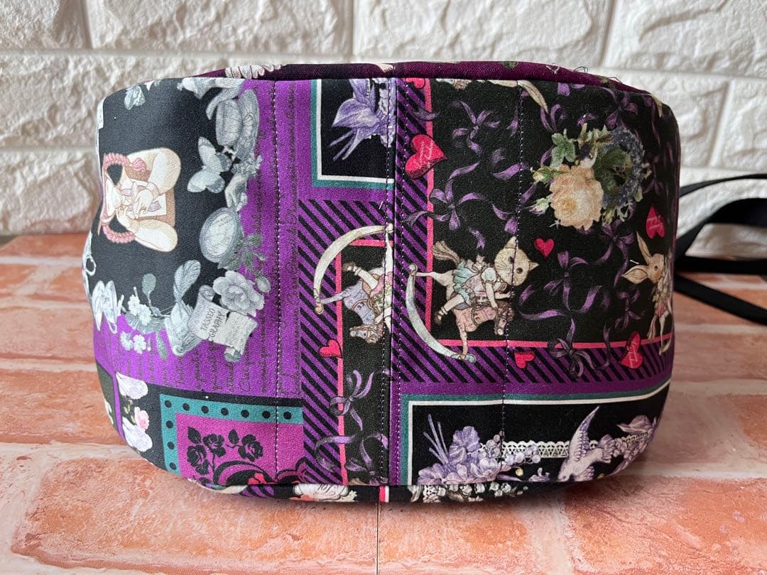 帆布の巾着トートバッグ　ジョリーフルール　コラコラver