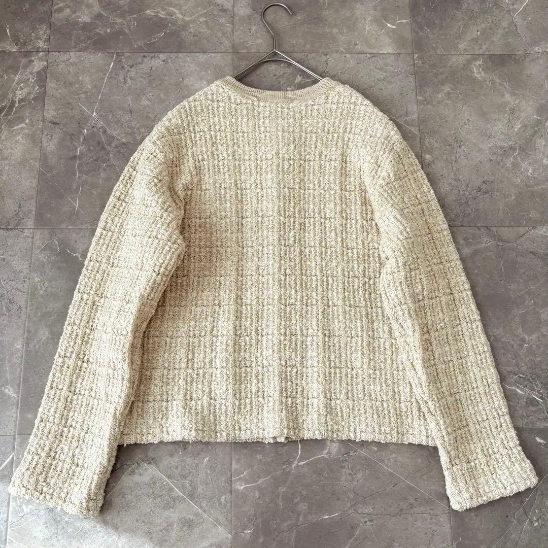 美品✨北欧、暮らしの道具店 「カジュアルも、きちんとも」ツイードニットジャケット