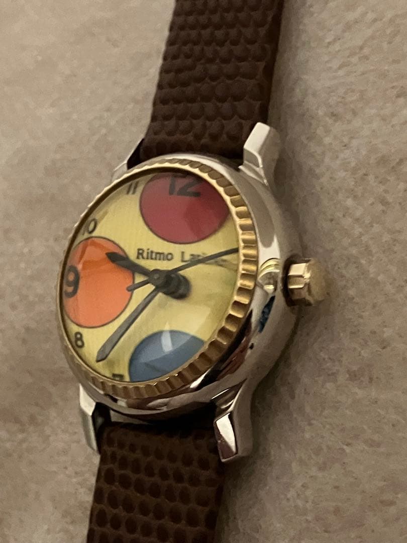 値下げ 稼働★Ritmo Latino グリーン ＱＺ腕時計 電池、革ベルト新品