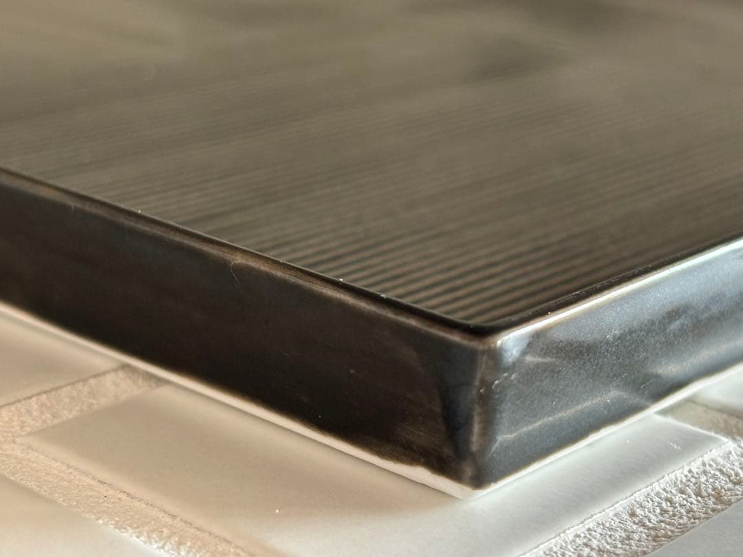 波佐見 【一真窯】 手彫スクエア 28cm （黒）2枚