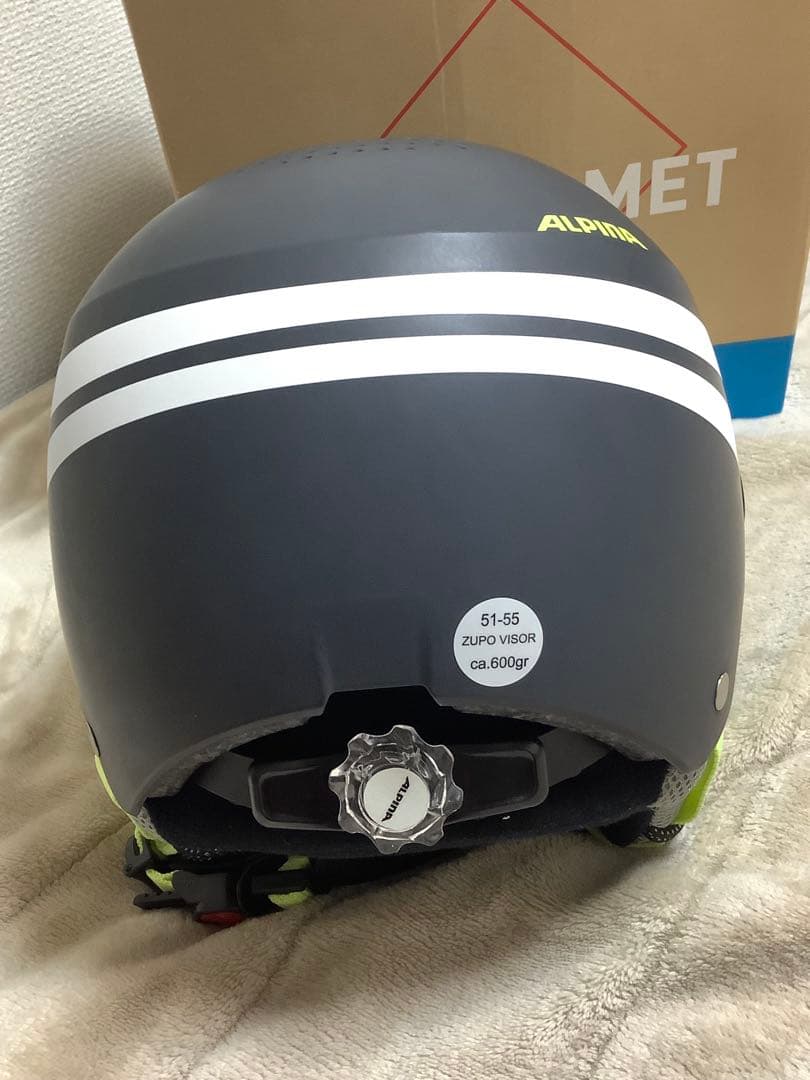 ALPINA スキー ヘルメット バイザー付き 黒