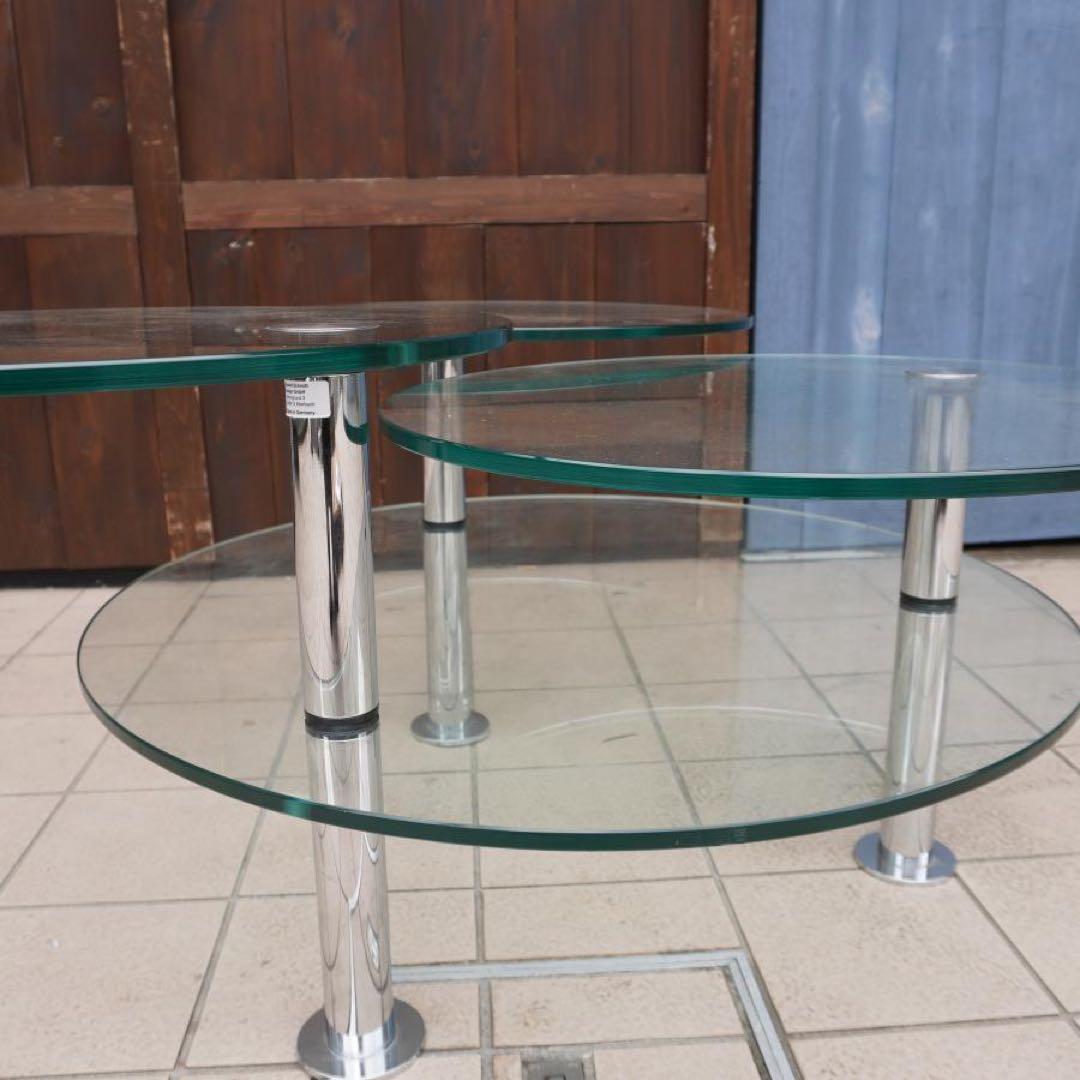 ロナルドシュミット 可動式ガラステーブル　ドイツ製 IDC大塚家具