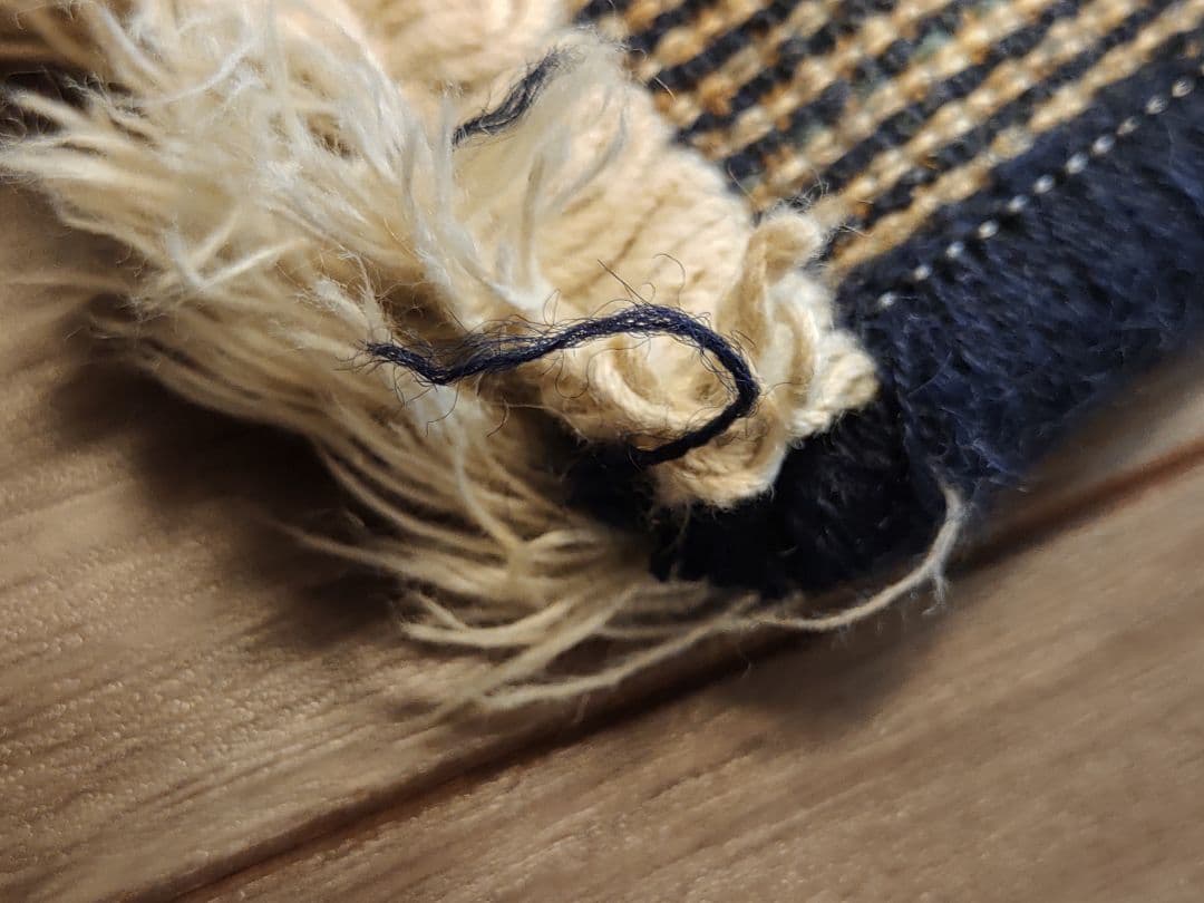 80×120 イラン製 ウール ペルシャ絨毯 メダリオン柄 ネイビー ベージュ