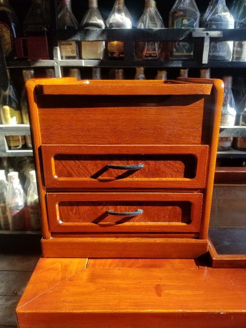 指物　細工　欅　瘤杢　組木　小引出し　鏡台　ミニ　チェスト　小物入れ　花台