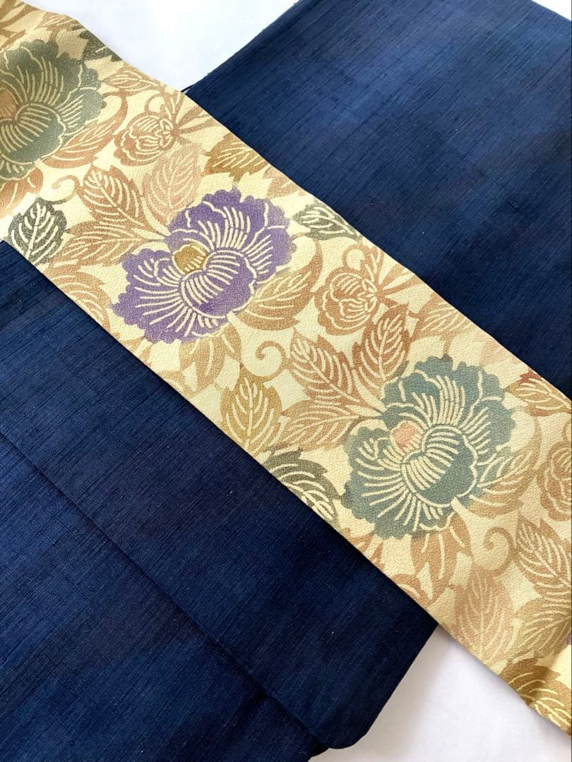 型染め花唐草の名古屋帯