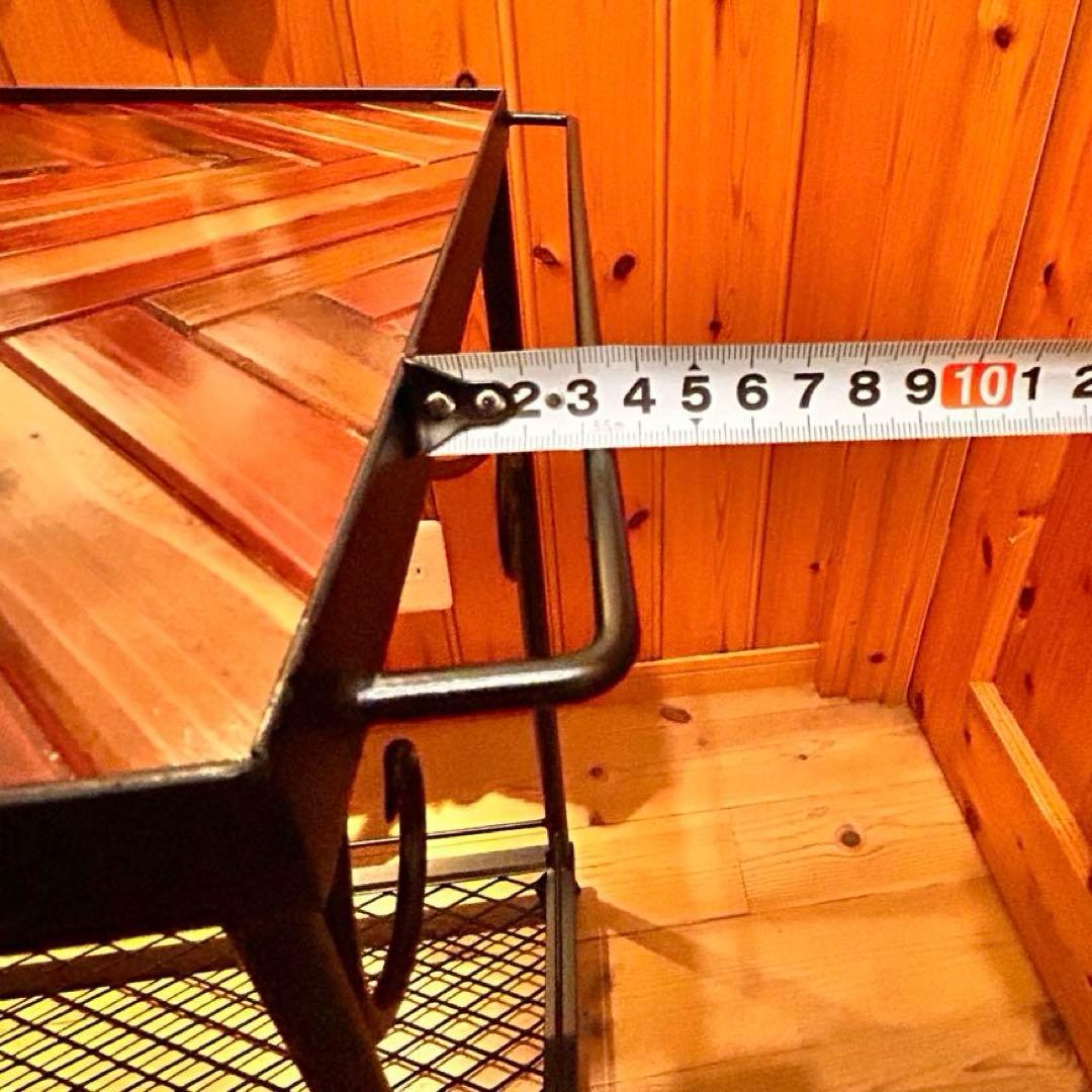 キッチンワゴン　ヘリンボーン　高さ調整可能　什器　ガレージ収納　アイアンラック