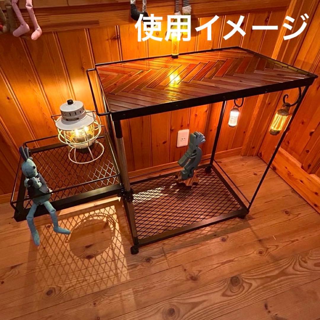 キッチンワゴン　ヘリンボーン　高さ調整可能　什器　ガレージ収納　アイアンラック