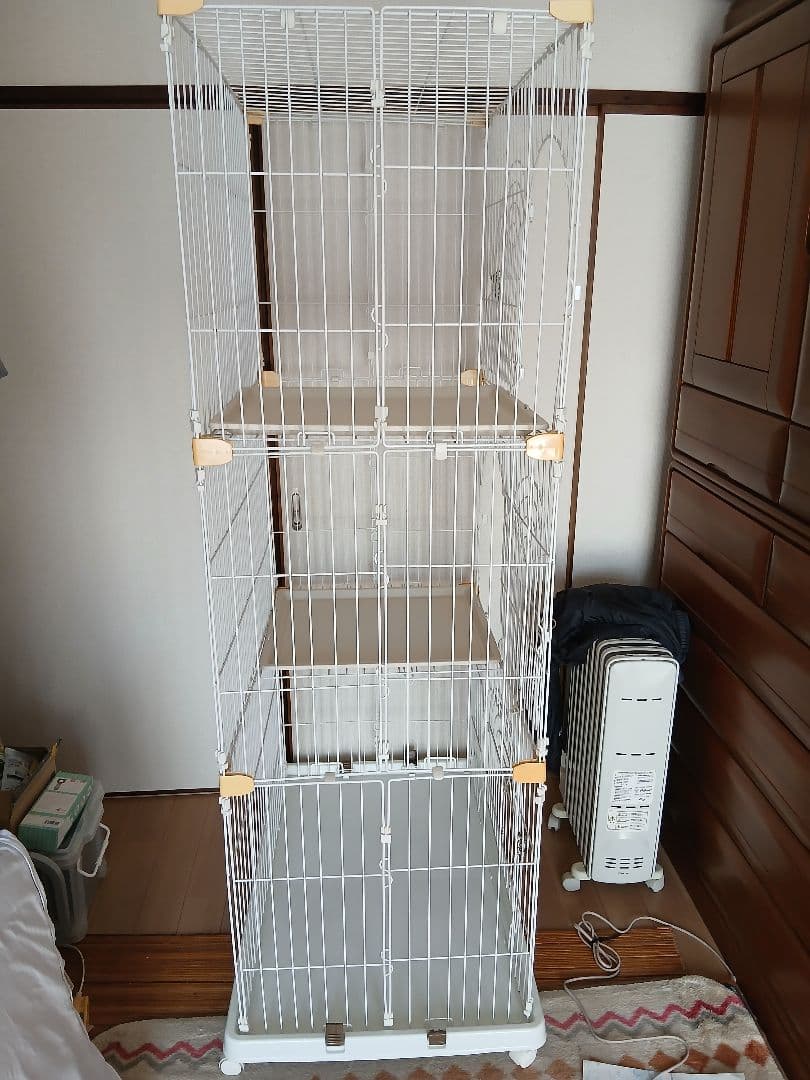 アイリスオーヤマ キャットケージ 3段 猫ゲージ ホワイト 多段
