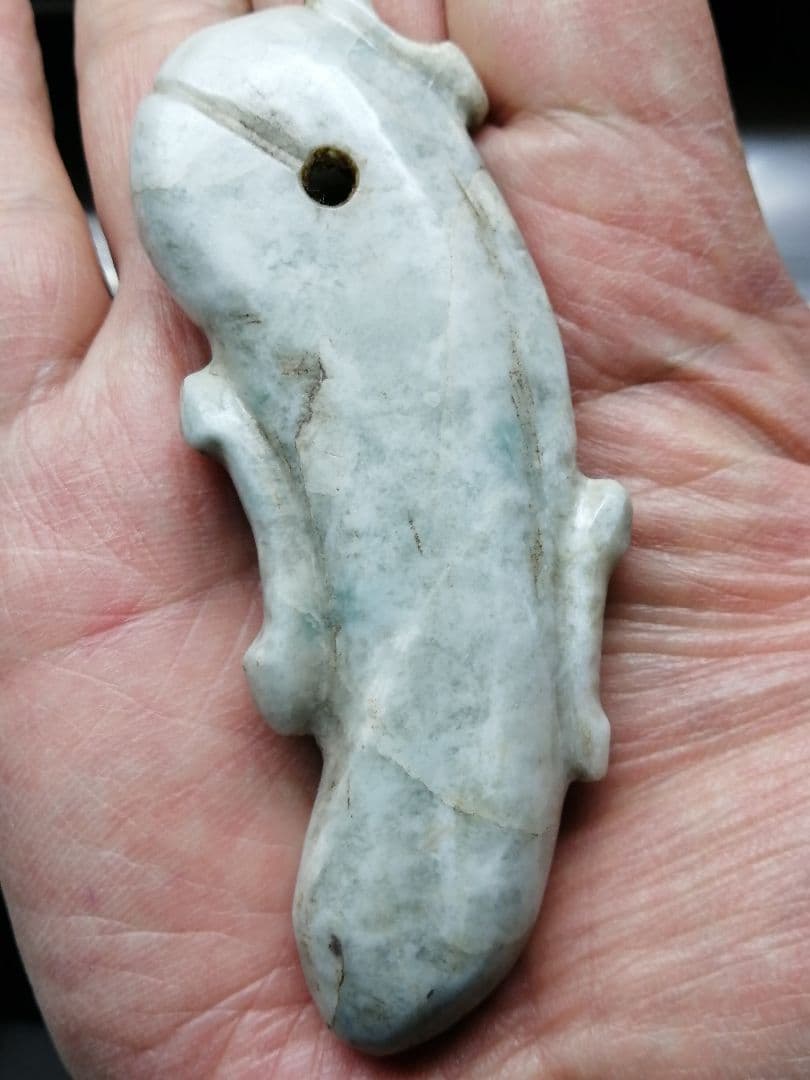 【竹田城】古墳期『糸魚川翡翠勾玉』出土品　超特大勾玉　9.0cm子持勾玉