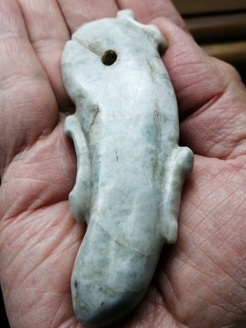 【竹田城】古墳期『糸魚川翡翠勾玉』出土品　超特大勾玉　9.0cm子持勾玉