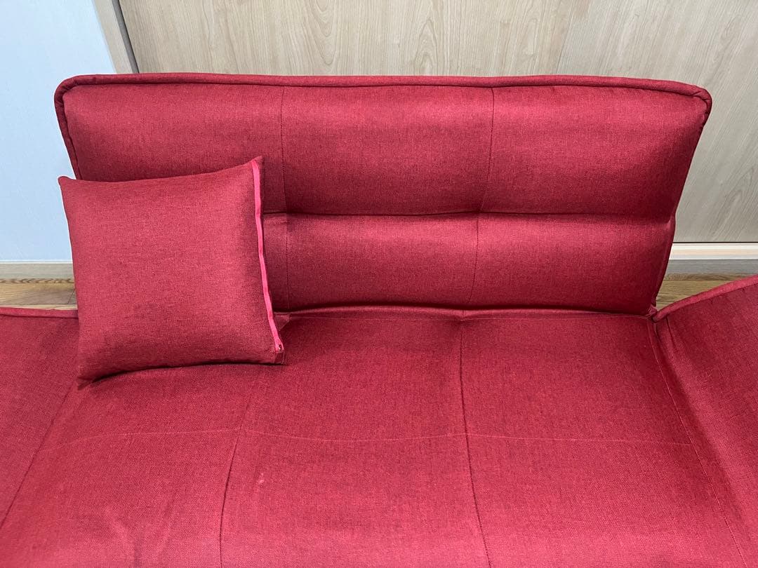 【最終値下げ】 ニトリ　2人掛けコンパクトカウチソファ　クッション付き　ローズ