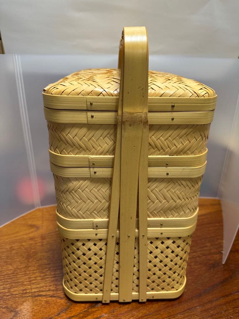 竹虎　３段お弁当かご　籠